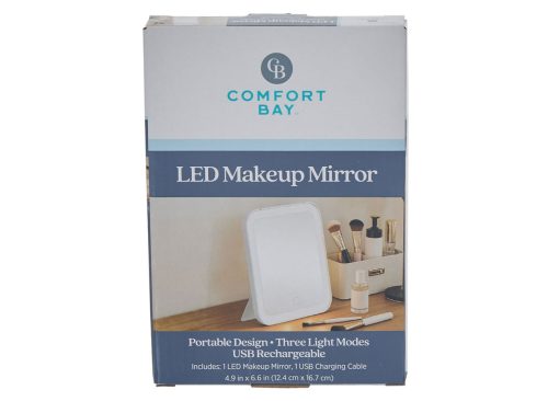 Comfort Bay Portable LED Makeup Mirror, 4.9 in x 6.6 in