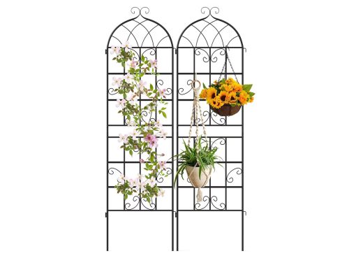 Costway 2 Pack 71" x 20" Heavy-Duty Metal Garden Trellis,Metal Coating Patio for Outdoor