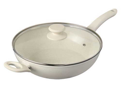 Crofton Speckled Ceramic Saute Pan, Cream