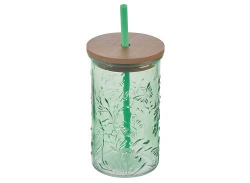 Drinkware Glass with Lid, Assorted