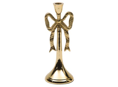 ENCHANTE 10in Metal Bow Taper Candle Holder