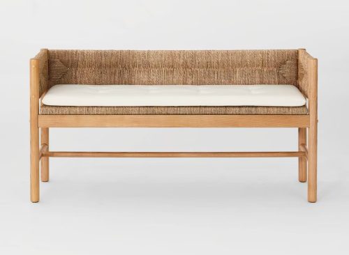 Elden Wood Bench with Loose Cushion Seat Multicolor Naturals - Threshold™ designed with Studio McGee Fully Assembled
