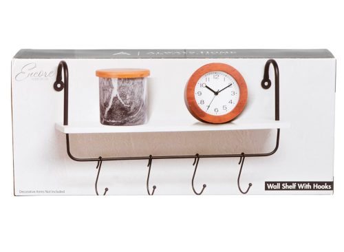 Encore Home Decor Wall Shelf with Hooks, Assorted1 Encore Home Decor Wall Shelf with Hooks, Assorted