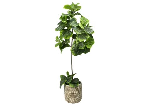Faux 60" Fig Floor Plant in Roped Basket