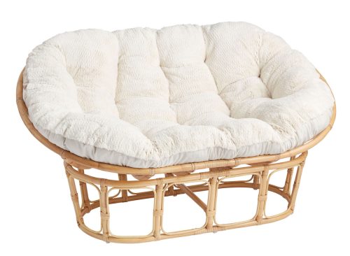 Faux Fur Double Papasan Chair Cushion