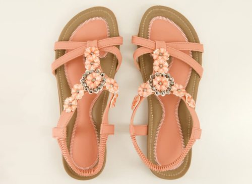 Floral Rhinestone Comfort Sandal
