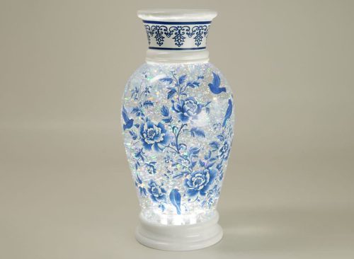 Floral Vase Glitter Globe