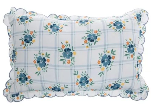 Floral Windowpane Scalloped Pillow