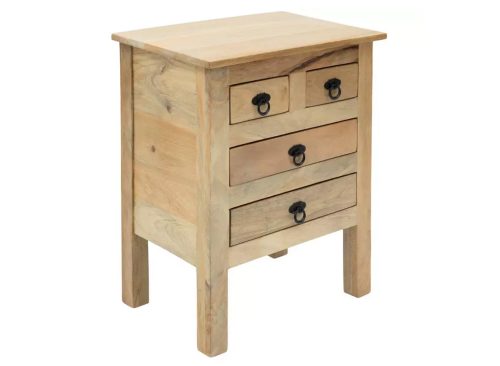 Four-Drawer Wood Side Table