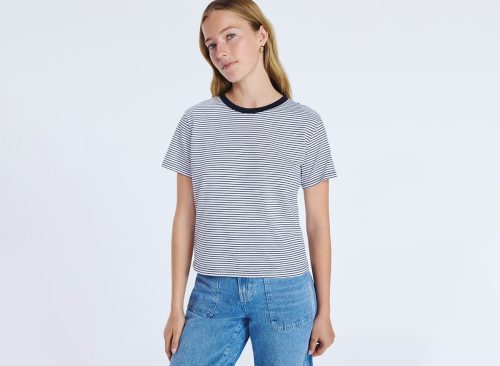 Free Assembly Women's and Women's Plus Cotton Cropped Boxy Tee with Short Sleeves, Sizes XS-4X
