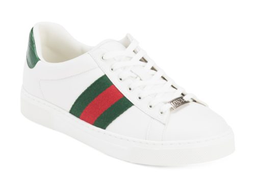 GUCCI Men's Made In Italy Leather Ace Sneakers