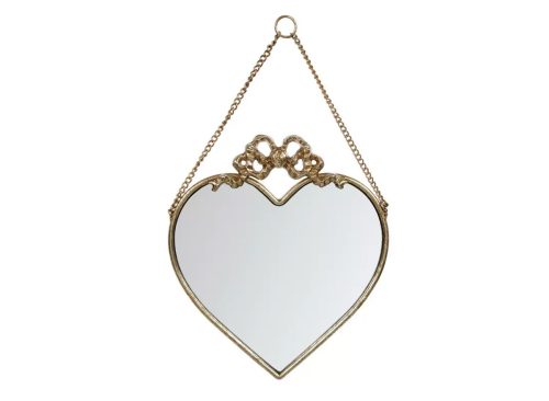 Gold Ornate Heart Metal Wall Mirror
