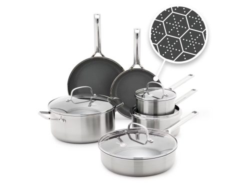 GreenPan Prism 10pc Hybrid Stainless Steel and Ceramic Nonstick Cookware Set