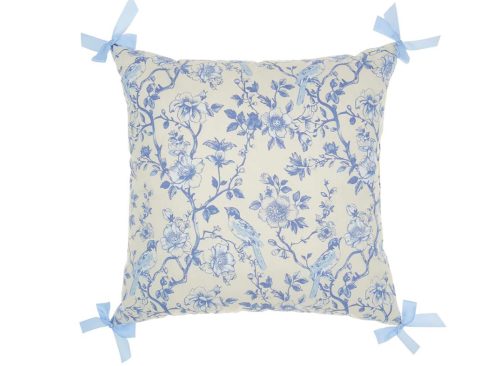 Holly Williams Floral Printed Decorative Throw Pillow with Bow Ties