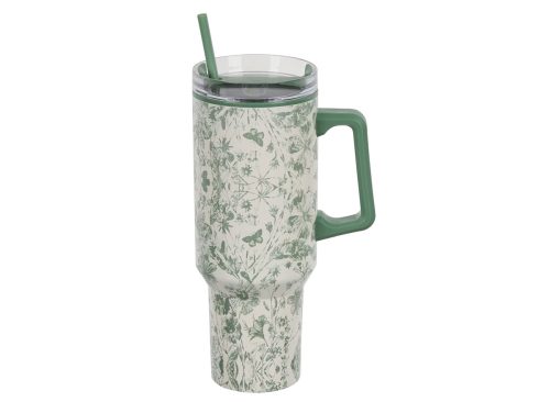 Holly Williams Green Floral Tumbler, 40 oz