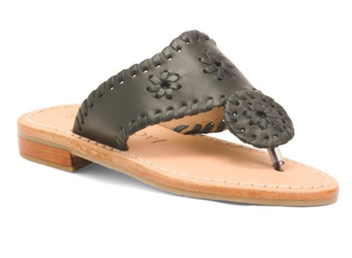 JACK ROGERS Leather Jacks Flat Sandals (Toddler Little Kid Big Kid)