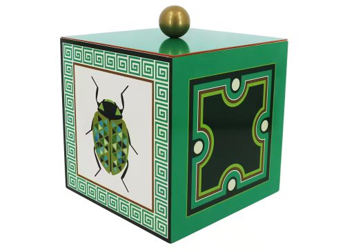 Jonathan Adler x Michaels 7" Green Greek Key & Geometric Beetle Tabletop Box