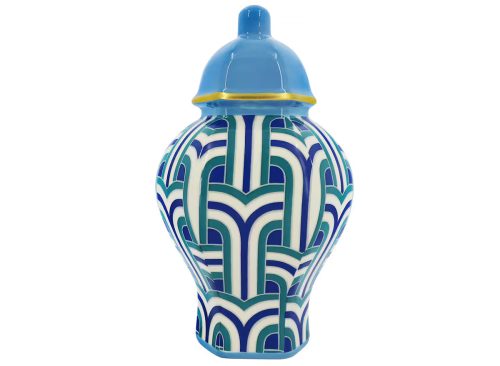 Jonathan Adler x Michaels 8.25" Blue, White & Teal Hudson Ceramic Wall Urn
