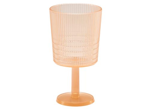 KALLSINNIG Wine glass, plastic/orange, 11 oz