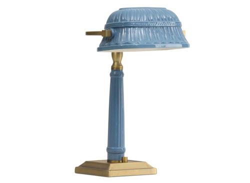 KARMA HOME 16in Ceramic And Metal Bankers Lamp