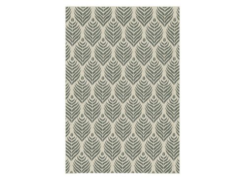 KIRKTON HOUSE 6' x 9' Indoor/Outdoor Flat Weave Area Rug - Green Leaves 