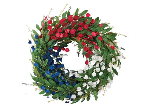  KIRKTON HOUSE Americana Wreath, Red/White Blue