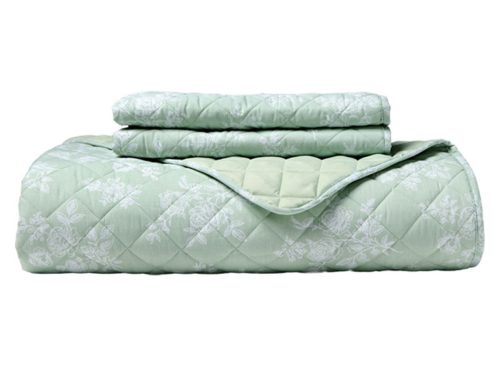  KIRKTON HOUSE King Green Floral Reversible Quilt