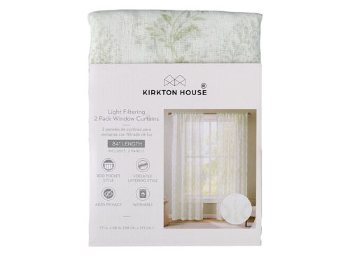  KIRKTON HOUSE Window Sheer Curtain Pair, Wave Botanical Sheer