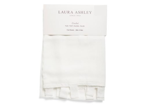 LAURA ASHLEY 38x96 2pk Crochet Tab Top Window Panels