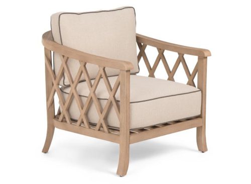 MADE IN VIETNAM 28x27 Outdoor Eucalyptus Wood Accent Chair