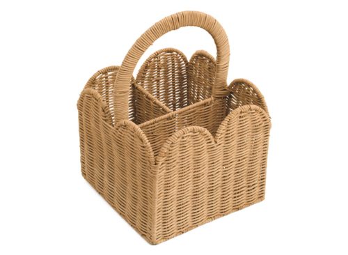 MADE IN VIETNAM Rattan Scalloped Caddy