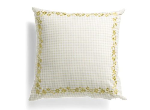 MAEVE AND ROSE 20x20 Gingham Floral Embroidery Pillow