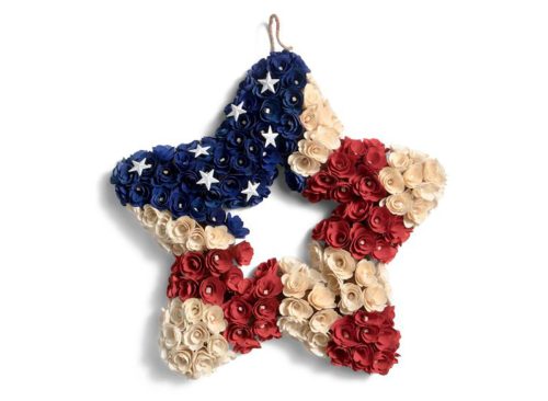MARTHA STEWART 18x18x3.5 Americana Star Wood Curl Wreath
