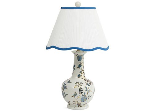 MARTHA STEWART 26in Floral Pleated Scalloped Shade Table Lamp
