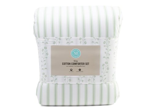 MARTHA STEWART Percale Ticking Stripe Comforter Set