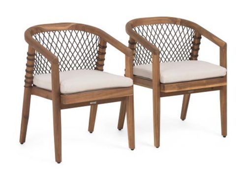 MARTHA STEWART Set Of 2 22x30 Outdoor Rope Dining Chairs