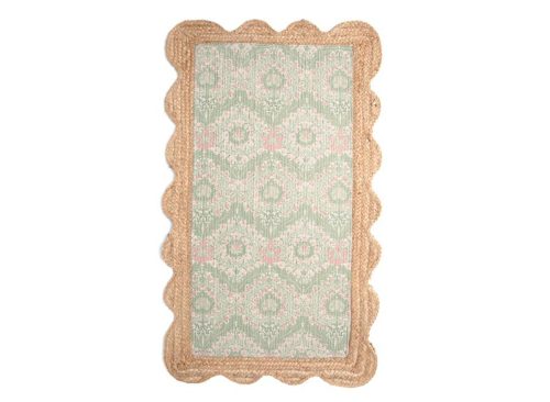 MORRIS & CO. 27x45 Merton Leaf Floral Printed Jute Runner