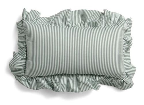 MOSS & WILLOW 9x16 Newport Striped Ruffle Pillow
