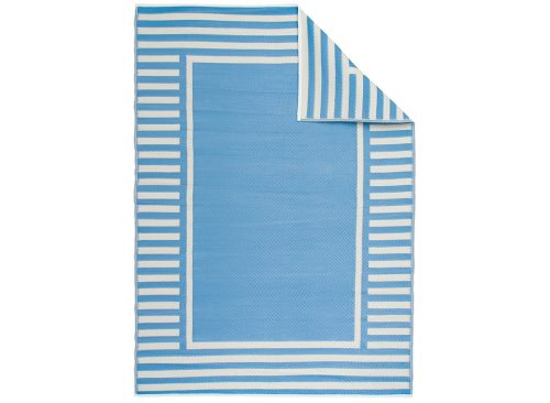 Mainstays Blue Border Stripe Plastic Outdoor Rug, 5'x7'