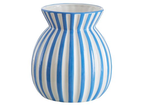 Mainstays Blue and White Striped Ceramic Vase