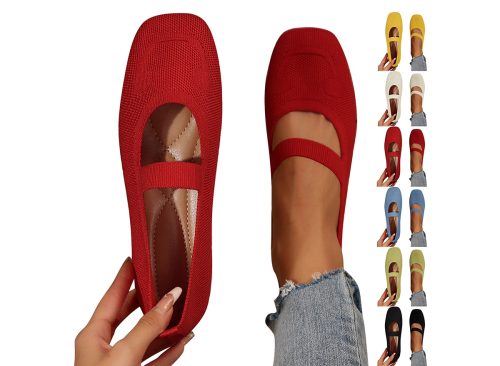Mary Jane Flats for Women Fashion Casual Spring and Summer Beach Versatile Round Toe Hollow Breathable Solid Color Flat Shoes Women's Flats Shoes Comfortable Crochet Casual Flats Dress Shoes