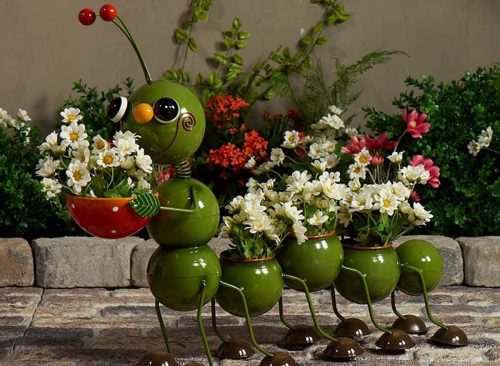 Metal Caterpillar Planter
