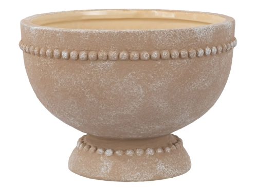 My Texas House 8" Dot Bowl Brown Ceramic Plant Pot 8.1" Diameter