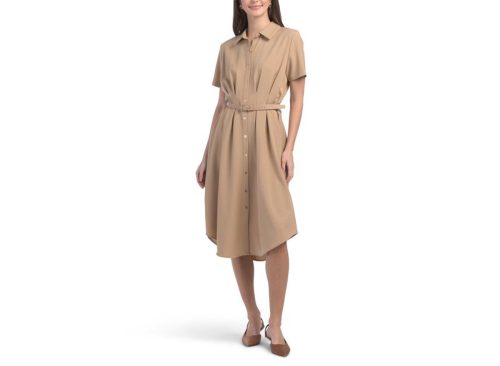 NANETTE NANETTE LEPORE Belted Gathered Waist Midi Dress