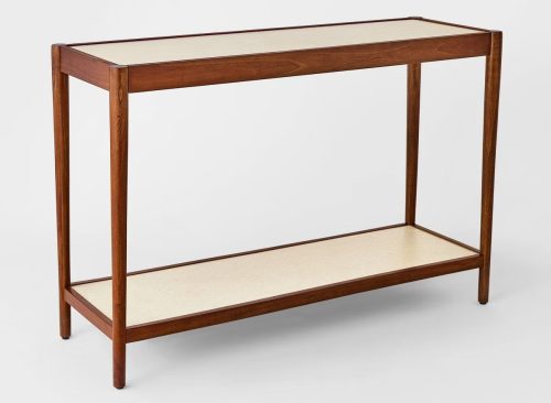 Natural Linen Console Table with Shelf Mahogany Brown - Threshold™ designed with Studio McGee