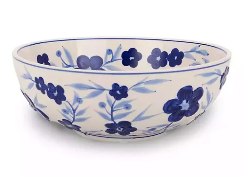 New! Blue Floral Ceramic Decorative Bowl