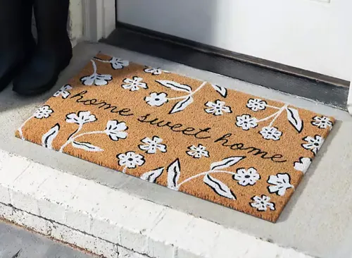 New! Home Sweet Home Floral Coir Doormat