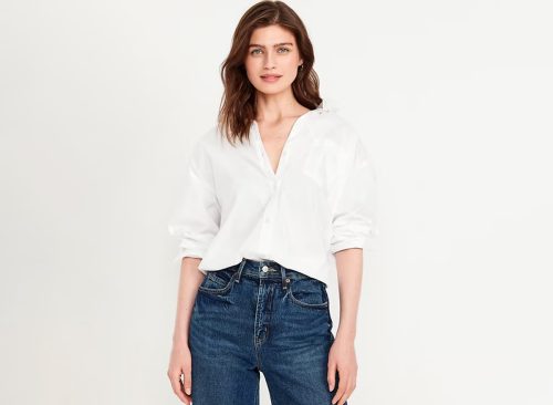 Oversized Button-Down Boyfriend Shirt