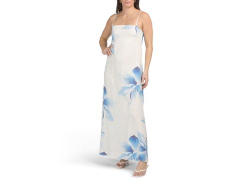 PAPERHEART Linen Blend Oversized Floral Maxi Dress