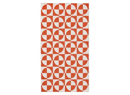 PUBLIKVÄRD Rug, flatwoven, orange/circle pattern